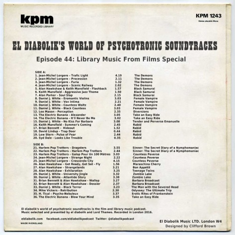 el diabolik's world of psychotronic soundtracks Episode 44 - library music special